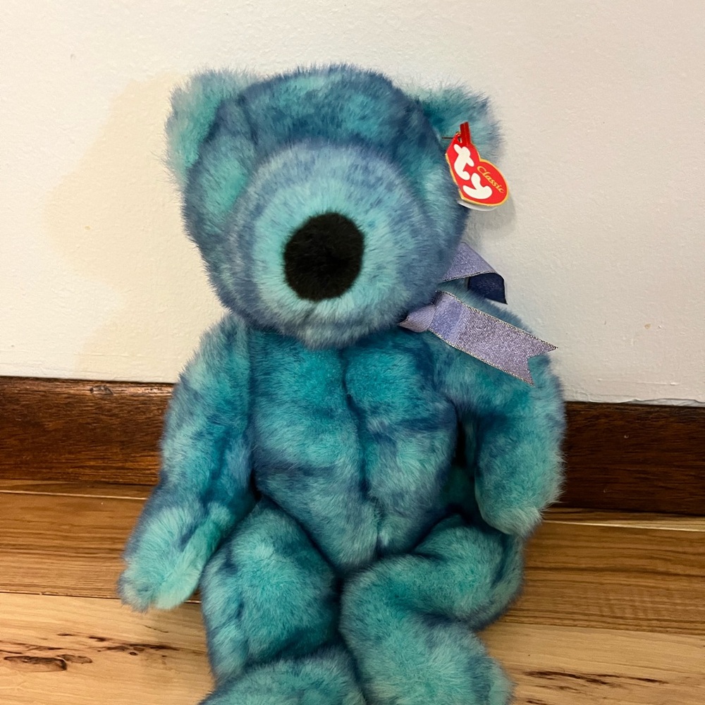 TY Giant Fluffy bear Blueberry with tag intact
